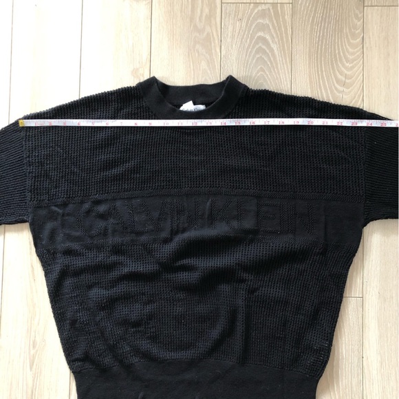 Calvin Klein Cotton Viscose Logo Light Sweater in Balck Size XL - Picture 8 of 11